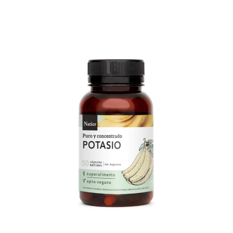 Potasio Natural Puro y Concentrado – Natier | 50 Cápsulas