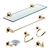 Kit Acessórios para Banheiro Prizi Aço Inox 6 Peças Dourado