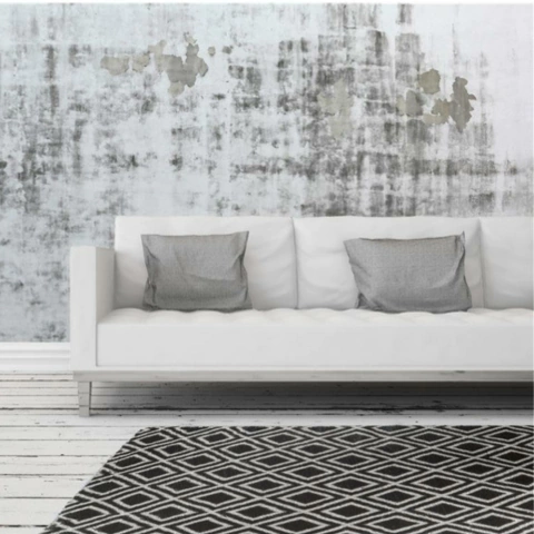 Tapete para Sala Prizi De Luxo Geométrico - Preto/Branco - 150x200cm