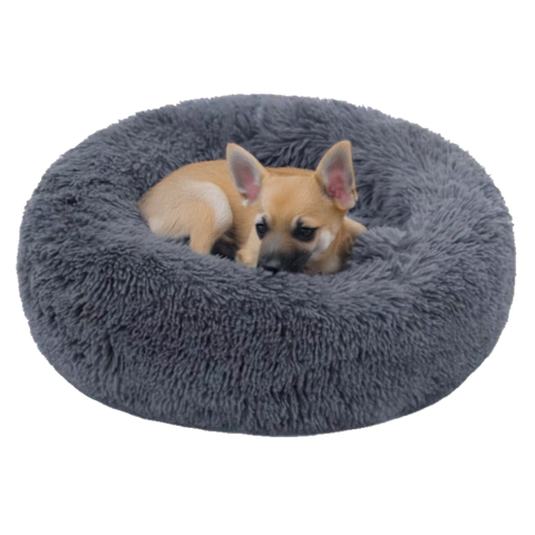 Cama Nuvem Pet Amora Redonda Prizi- Cinza Escuro 60cm