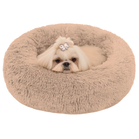 Cama Nuvem Pet Amora Redonda Prizi- Bege 60cm