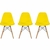 Kit de 3 Cadeiras Eames Prizi Lake - Amarela