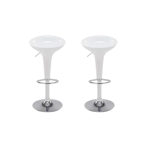 Kit de 2 Banquetas Giratória Prizi 101 - Branca