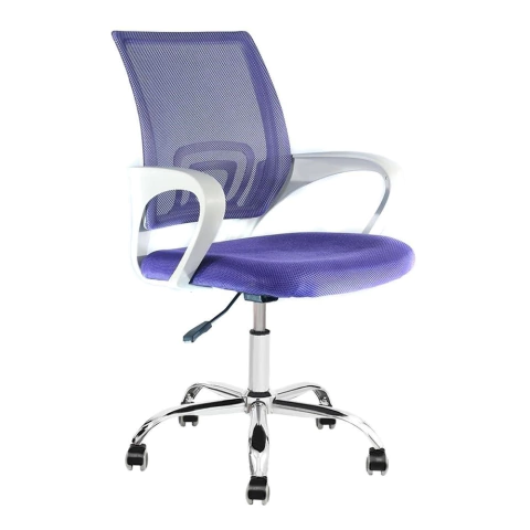 Cadeira de Escritório com Base Cromada Prizi Essencial - Roxo