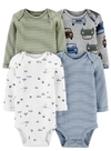 Kit Body Manga Longa Estampa Carrinhos Carter's