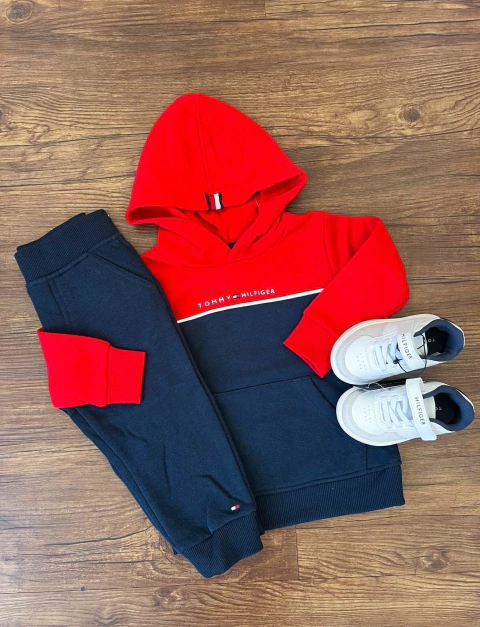 Conjunto de Moletom Tommy Hilfiger com capuz