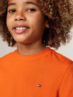 Camiseta Básica Laranja Gola Redonda Tommy Hilfger na internet