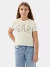 Camiseta GAP com Escrito Florido