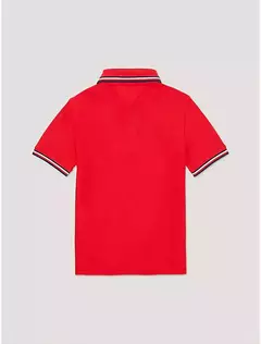 Camiseta Polo Vermelha Lisa com Detalhes Tommy Hilfiger - comprar online