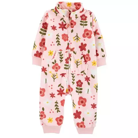 Macação em Fleece Estampa Flores Carter´s