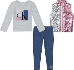 TRIO CALVIN KLEIN, COLETE ACOLCHOADO METALICO, CAMISETA MANGA LONGA E LEGGING - comprar online