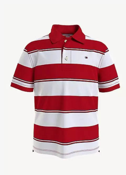 Camiseta Polo Listrada Tommy Hilfiger