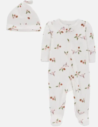 Macacão em Algodão + Touquinha Carter's