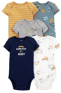 Kit body Manga Curta Estampa Esportes Carter's .