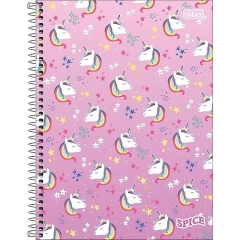Caderno Espiral Univ. 20 Matérias Spice 320 Fls Unicórnio