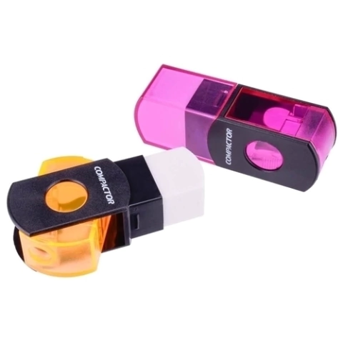 Apontador Com Borracha E Depósito Color Compactor