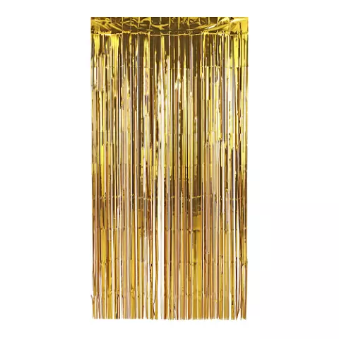 Cortina Metalizada Decorativa 1x2m Ouro