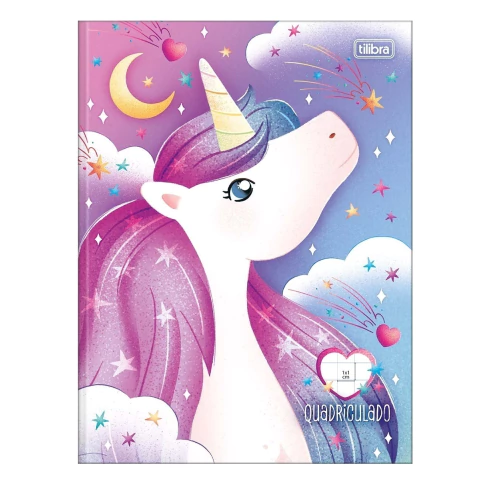 Caderno Quadriculado 1x1 Cm Brochura Unicórnio 40 Folhas - comprar online
