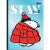 Caderno Brochura Colegial Snoopy 160 Folhas Metallic Blue