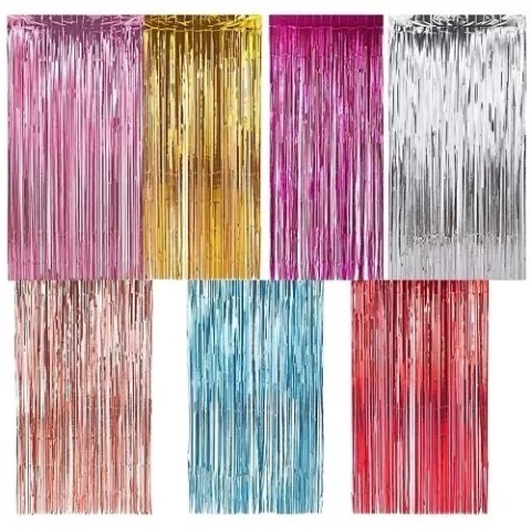 Cortina Metalizada 1x2m Para Decoração De Festa