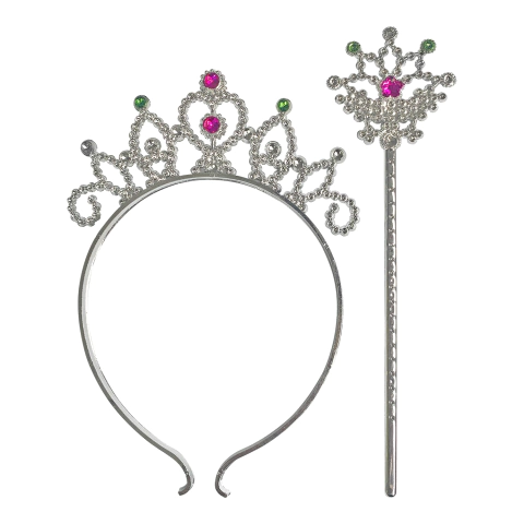 Tiara Coroa Princesa Com Varinha Encantada