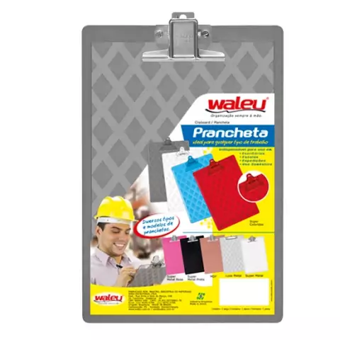 Prancheta Acrílico Ofício Fumê Super Metal Maxcril