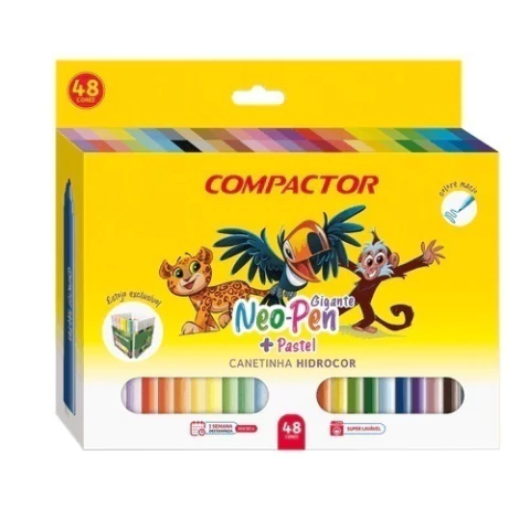 Caneta Hidrográfica Compactor Neo-pen Gigante C/48 Cores - comprar online