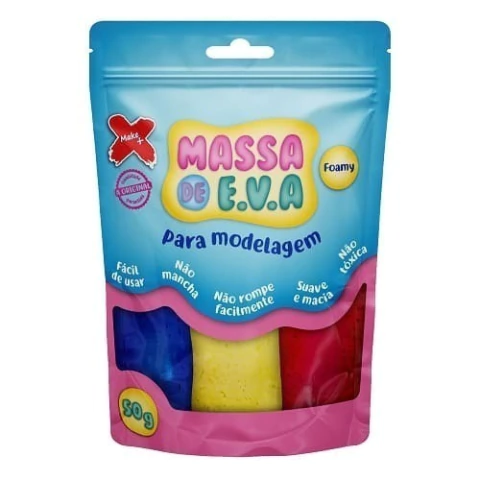 Massa de EVA para Modelagem 50g Kit C/5 Cores