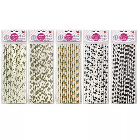 Canudo de Papel 6mm x 200mm C/12 und Decorado