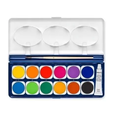 Aquarela Em Pastilha Staedtler Noris 12 Cores + Pincel + Tb