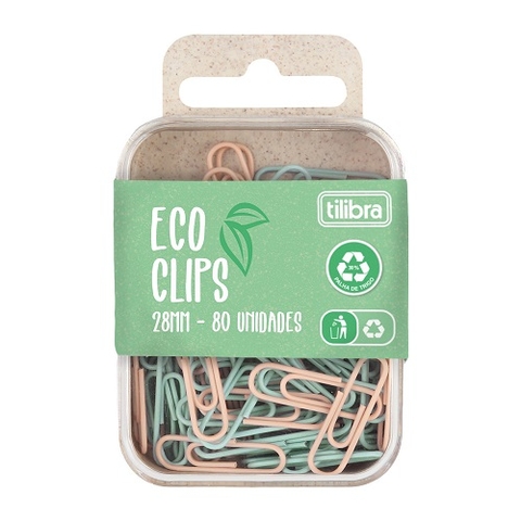 Estojo Acrílico C/Eco Clips 28mm Tilibra 80 Unidades