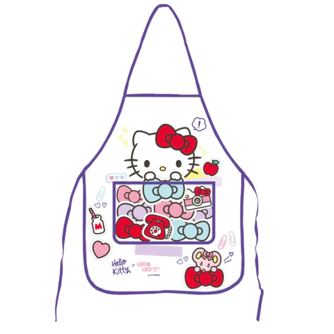 Avental Escolar Plástico Hello Kitty 48x 39,5cm Leo & Leo