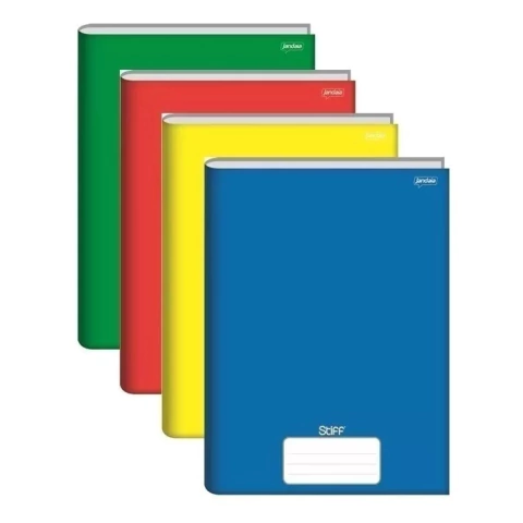 Caderno Brochura Pequeno 1/4 Kit C/4 Cores 96 Folhas