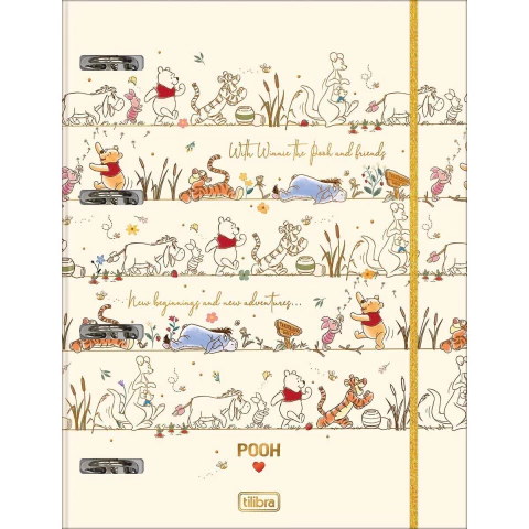 Fichário Ursinho Pooh Universitário Cartonado Com Elástico - comprar online