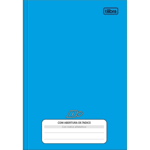 Caderno Brochura Capa Dura 1/4 Com Índice D+ Azul 96 Folhas