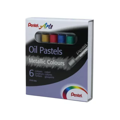 Giz Pastel Oleoso Pentel 6 Cores Metálicas