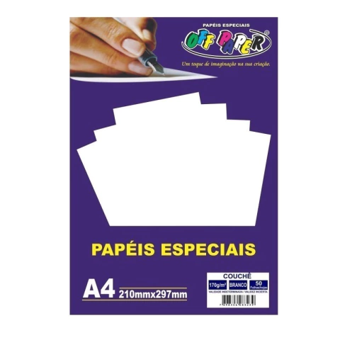Papel Couchê A4 170 Gramas Pacote Com 50 Folhas Off Paper