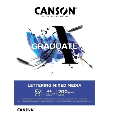 Bloco Canson Profissional Graduate Lettering 200g A4 20 Folhas