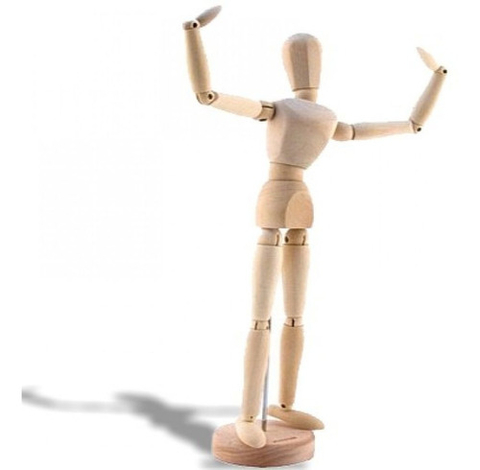 Boneco Manequim Articulado P/ Desenho Masculino 30cm Natural