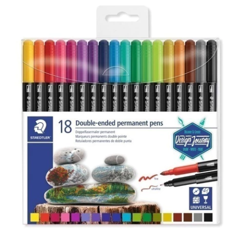 Caneta Permanente Staedtler Ponta Dupla C/18 Cores - comprar online