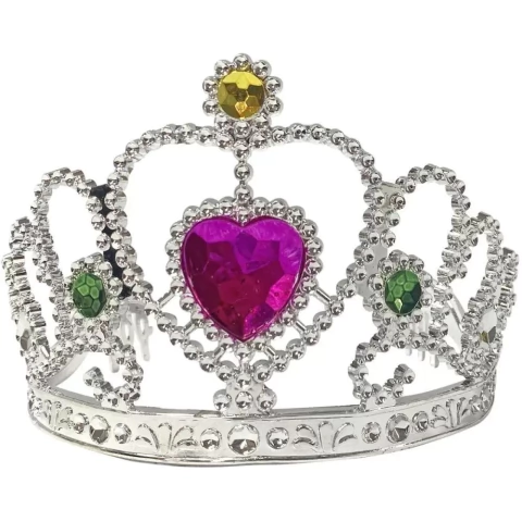 Tiara Coroa Princesa Infantil Prata Rosa