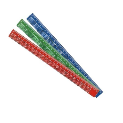 Régua Escolar 30cm Colorida Tabuada Kit C/3 Waleu