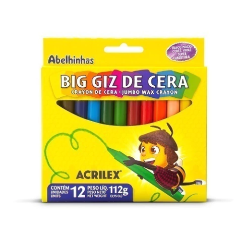 Giz De Cera Big 12 Cores Acrilex