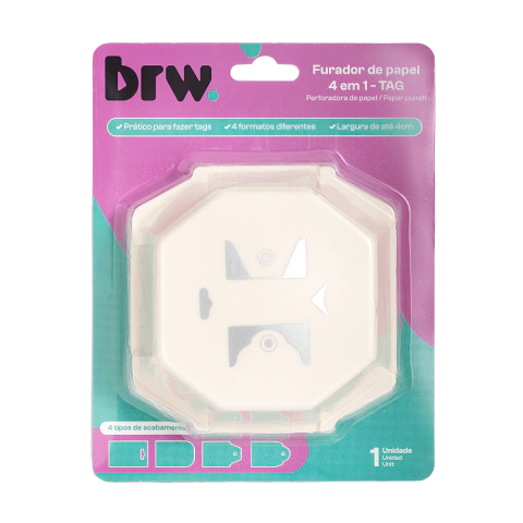 Furador de Papel 4 em 1 TAG BRW