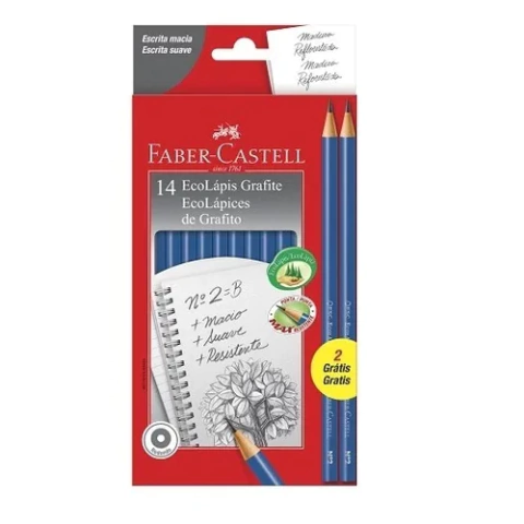 Lápis Preto Grafite Max Azul N.2 Faber-Castell Cx C/14 Unds