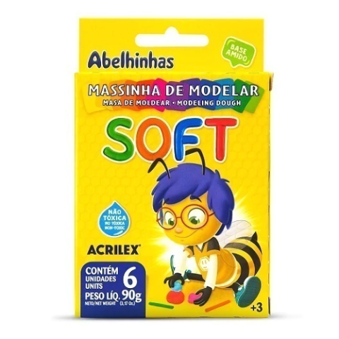Massinha De Modelar Soft 90g 6 Cores Acrilex