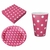 Kit Festa Póa Baby Pink C/ Bolinhas Brancas C/3 Peças