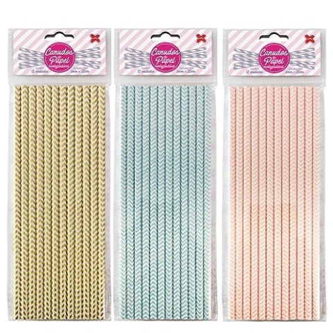 Canudo de Papel 6mm x 200mm C/12 und Chevron - loja online