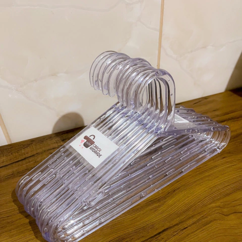 Cabide de Acrílico Transparente Infantil - Kit C/ 10 unidades