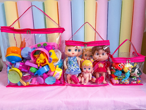 Bloco para Brinquedos - Kit com 3 unidades - Pink